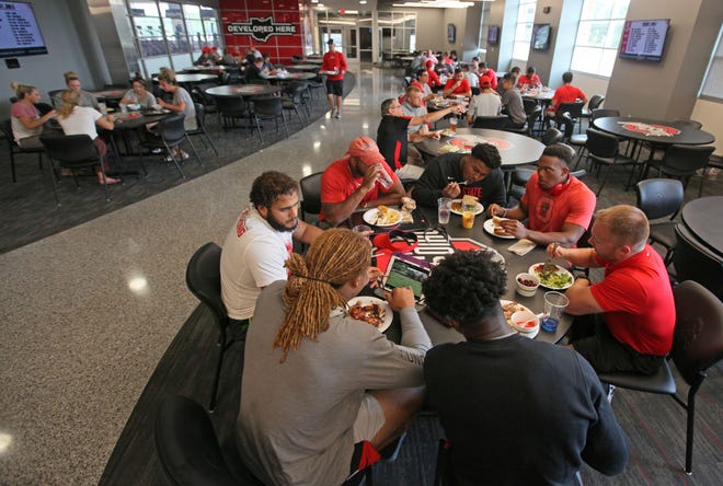 Ohio State football players will hold pregame meetings, meals and walk-throughs at the Woody Hayes Athletic Center this season rather than at the nearby Blackwell Hotel, which served as base camp for the nights before home games.