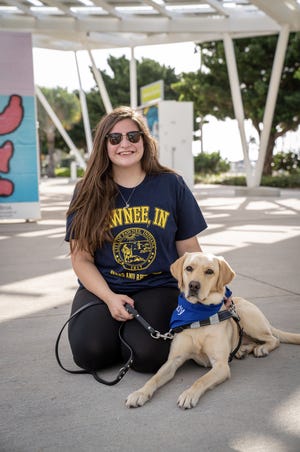 Allie Hummel and her new guide dog, Lady. They were matched through the nonprofit Southeastern Guide Dogs.