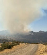 Fire crews continued to battle the Habanero Fire which has burned about 3,400 acres southwest of Globe, officials said Friday, Oct. 23, 2020.