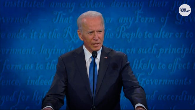 President Joe Biden, pictured here during the final debate of the 2020 campaign, bristled at questions about his mental fitness during the presidential campaign.