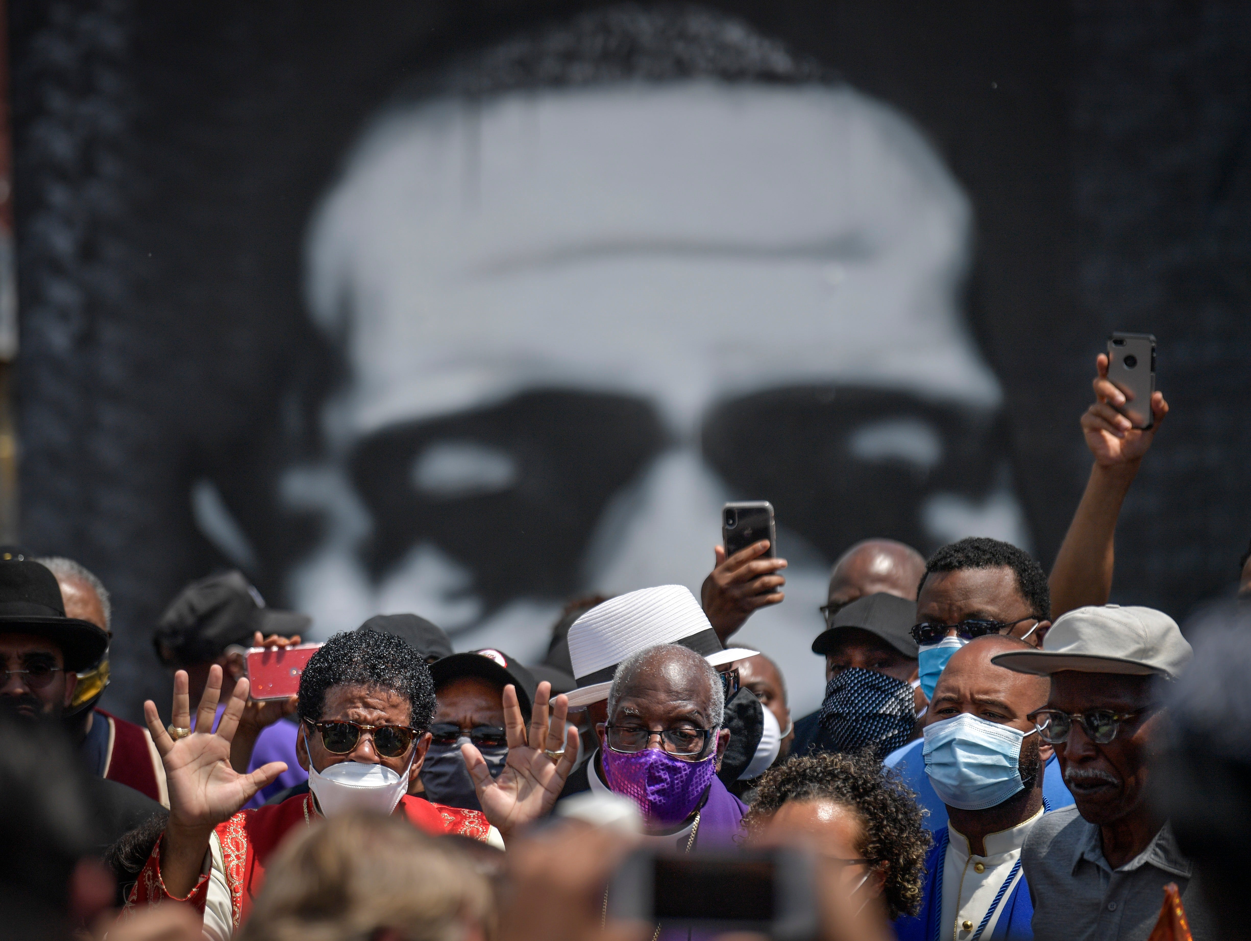 Clergy from the Minneapolis area march June 2 to the intersection where George Floyd died in police custody.