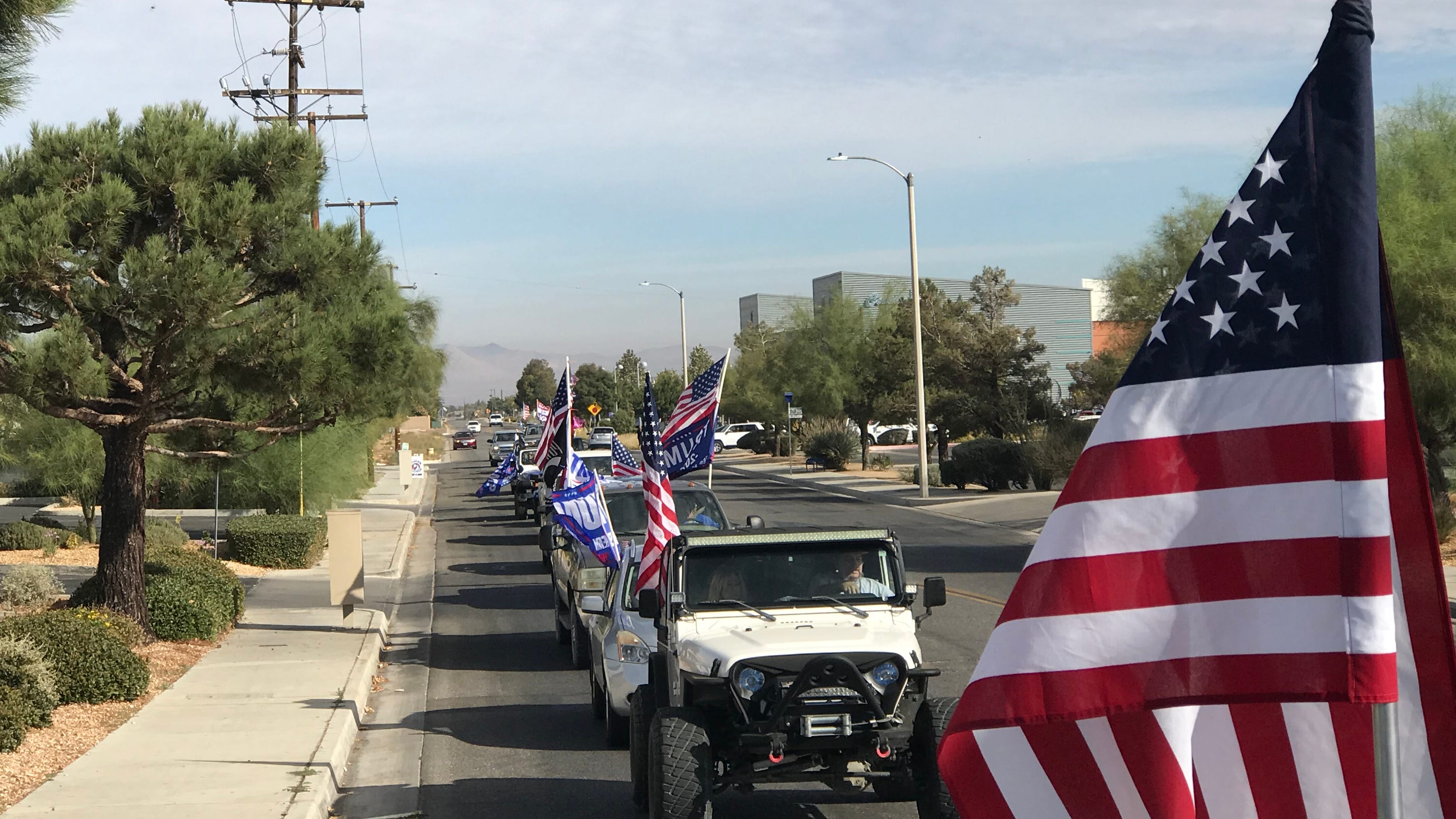 Caravan Of Trump Supporters Drive Through High Desert On Saturday