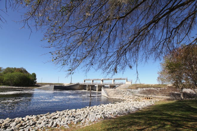 The Kirkpatrick Dam at the Rodman Reservoir recreation area. The debate continues whether to remove the Kirkpatrick Dam and restore the Ocklawaha River to its natural state.