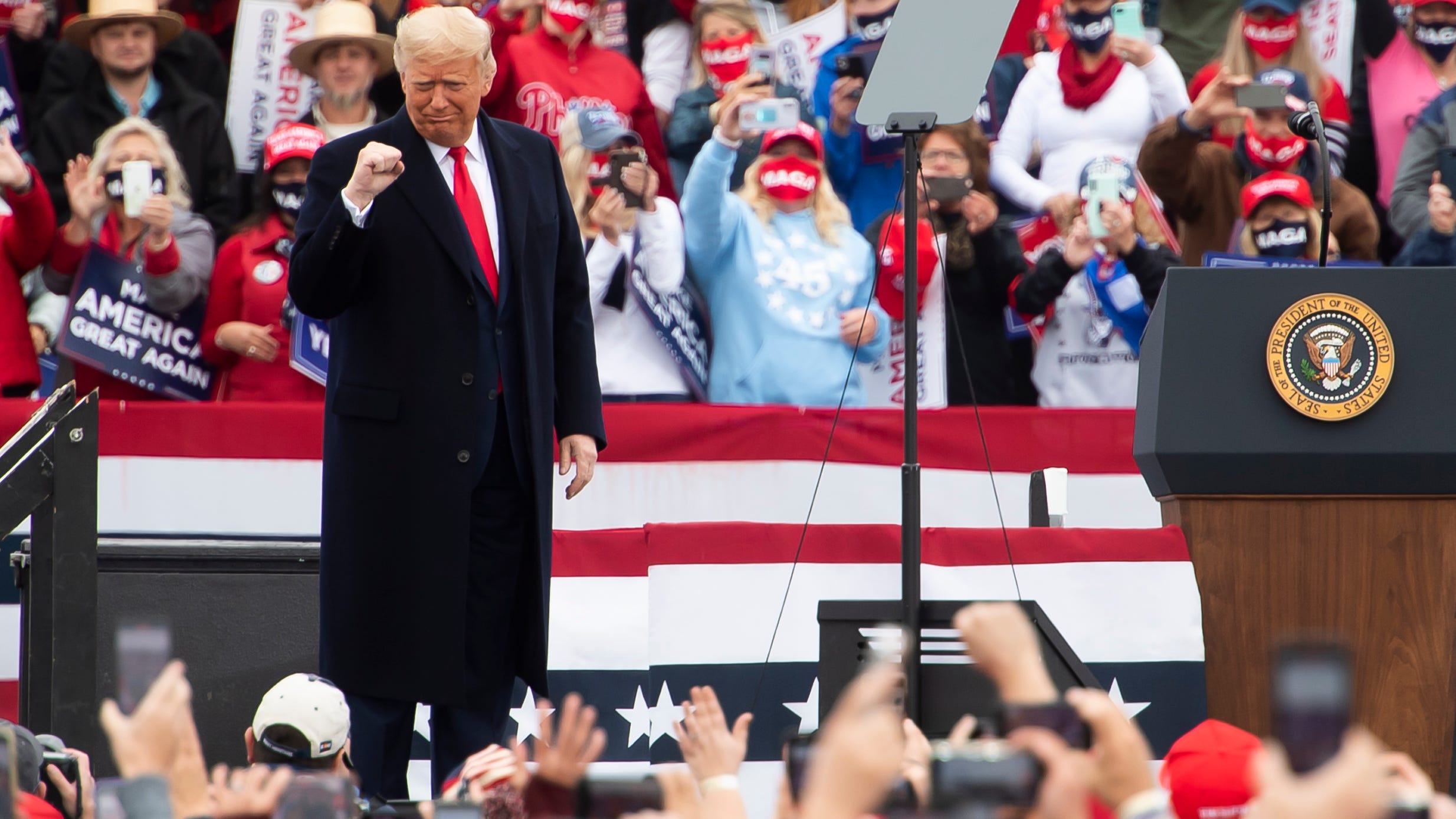 Trump in Pa.: President rallies his Republican base as race tightens