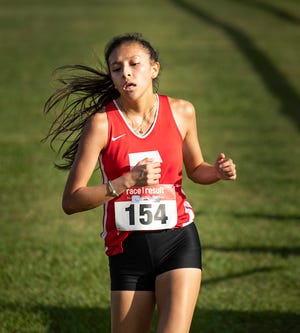 Frostproof's Cristal Gomez, here winning her district meet, finished 11th at the Class 2A state meet.