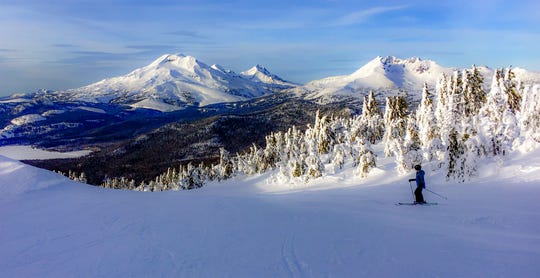 A skier heads down a run at Mt. Bachelor on Jan. 19, 2020, in Bend. The 2020 ski season was cut short due to COVID-19. Mt. Bachelor is implementing several measures for the coming ski season in light of the ongoing pandemic.