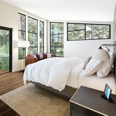 The windows Canyon Ranch Woodside's treehouse cabi