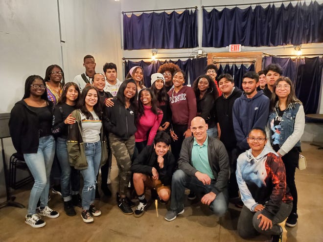Los Angeles teacher Larry Strauss takes students to a play in the spring of 2020 before the COVID-19 pandemic.