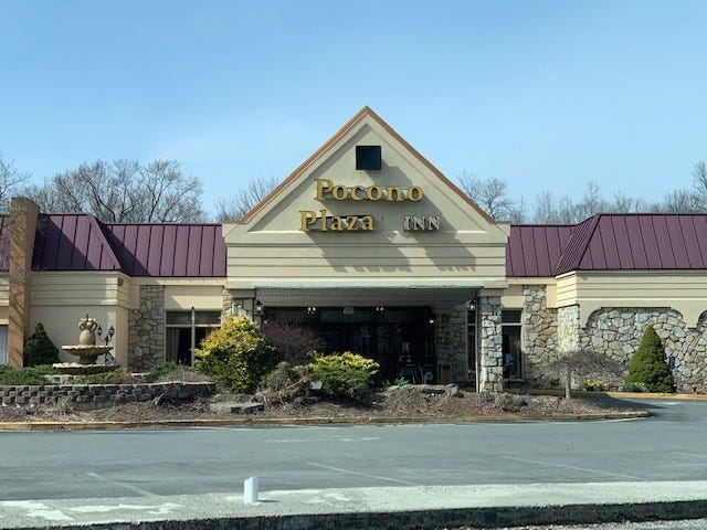 The Pocono Plaza Inn in Stroudsburg. An owner and manager of hotels in Monroe County, including Pocono Plaza Inn, were involved in what prosecutors are calling a "precedent setting" federal drug and sex trafficking case.