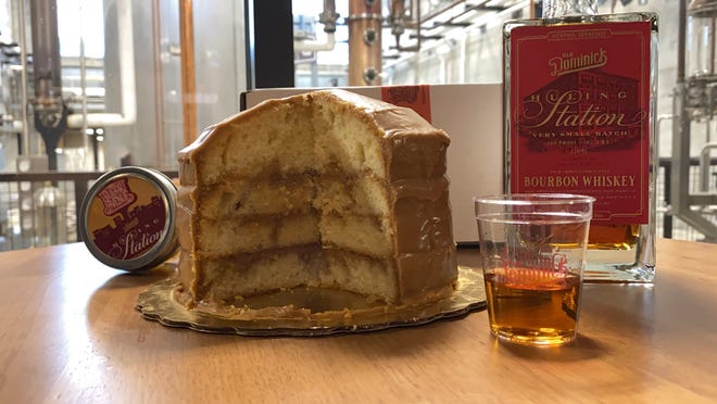 A look at Sugar Avenue Bakery's Memphis Bourbon Caramel Cake made with Old Dominick Huling Station Bourbon.