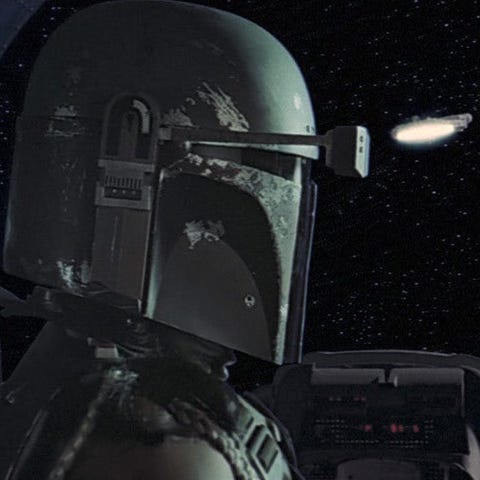 Boba Fett pursues the Millennium Falcon in "The Em