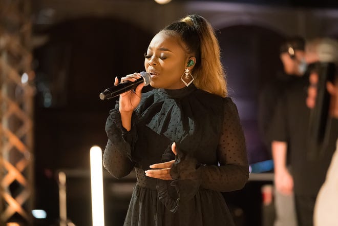 Jekalyn Carr performs during the 51st annual GMA Dove Awards show at TBN Studio Sept. 14, 2020, in Hendersonville, Tennessee.