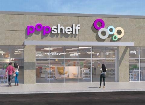 A rendering of a new pOpshelf store.