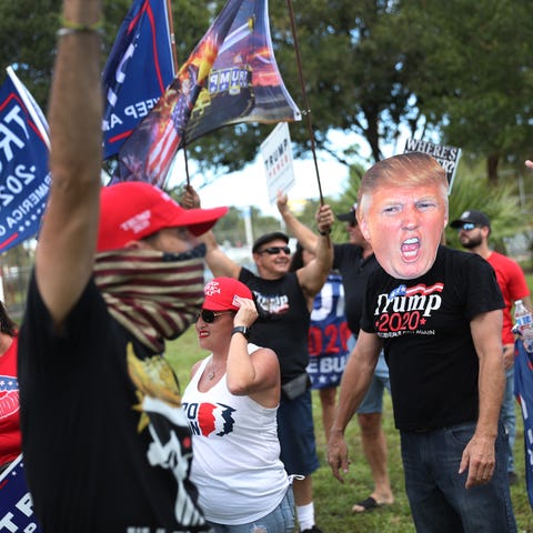 Supporters of President Donald Trump demonstrate t