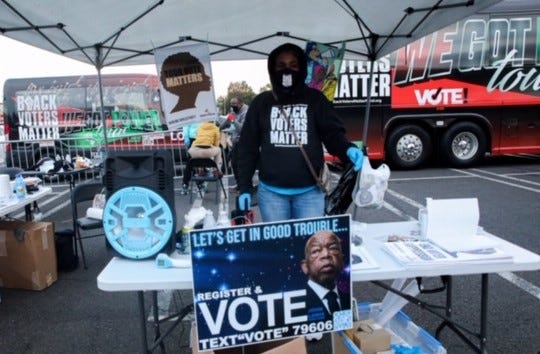 Black Voters Matter hosted a get-out-the-vote event in Philadelphia Oct. 17, 2020.