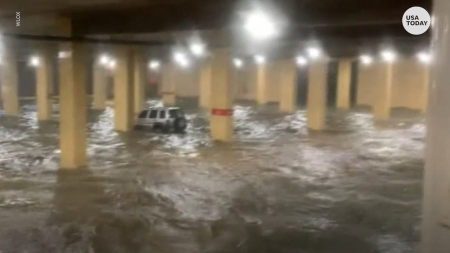 Hurricane Zeta flooded the parking garage of the Golden Nugget Casino in Biloxi, Mississippi.