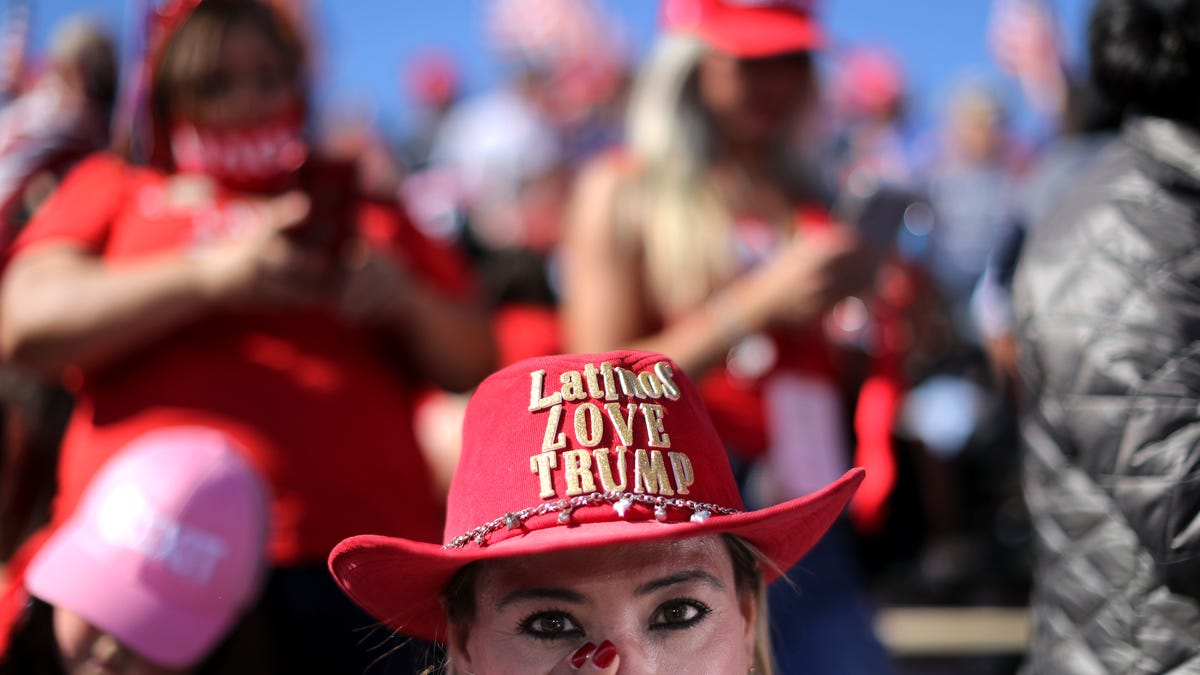 Supporters wait for the arrival of U.S. President Donald Trump during a campaign rally at Phoenix Goodyear Airport October 28, 2020 in Goodyear, Arizona. With less than a week until Election Day, Trump and his opponent, Democratic presidential nominee Joe Biden, are campaigning across the country.