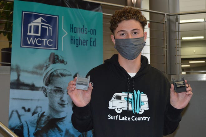 WCTC student Hunter Perock, 19, created Surf Lake Country and the EZ Fade Haircut Guard.
