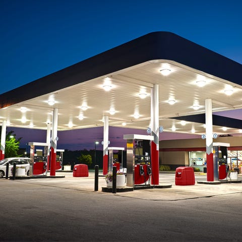 Gas station at night