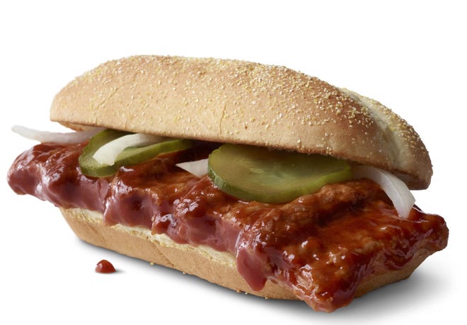McDonald's McRib sandwich will return Dec. 2.