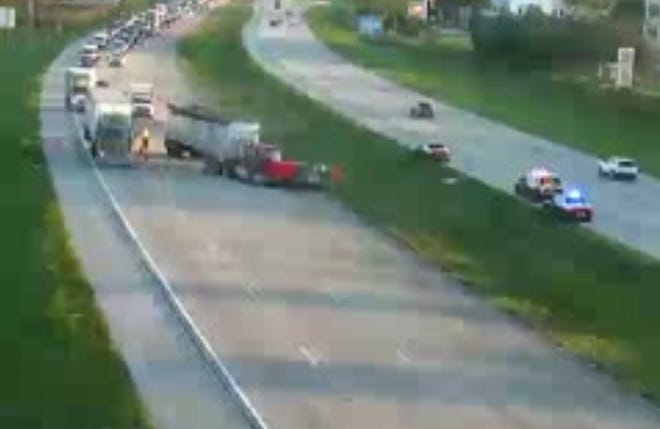 A crash involving a semi-trailer has shut down two lanes of I-75 southbound near the Martin Luther King Jr. exit.