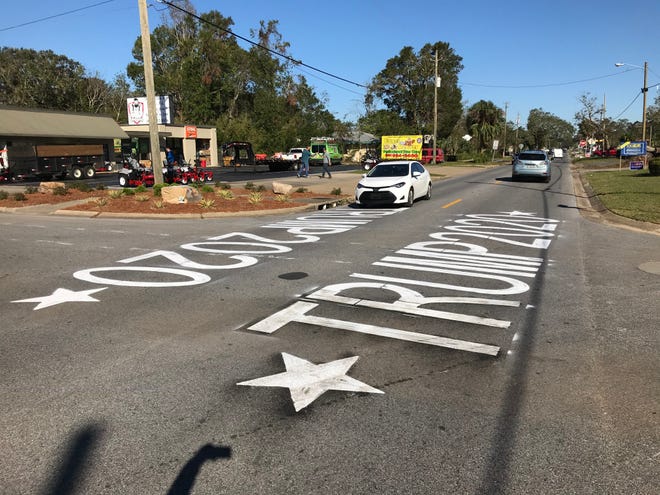 A "Trump 2020" road mural was painted overnight on 12th Ave.
