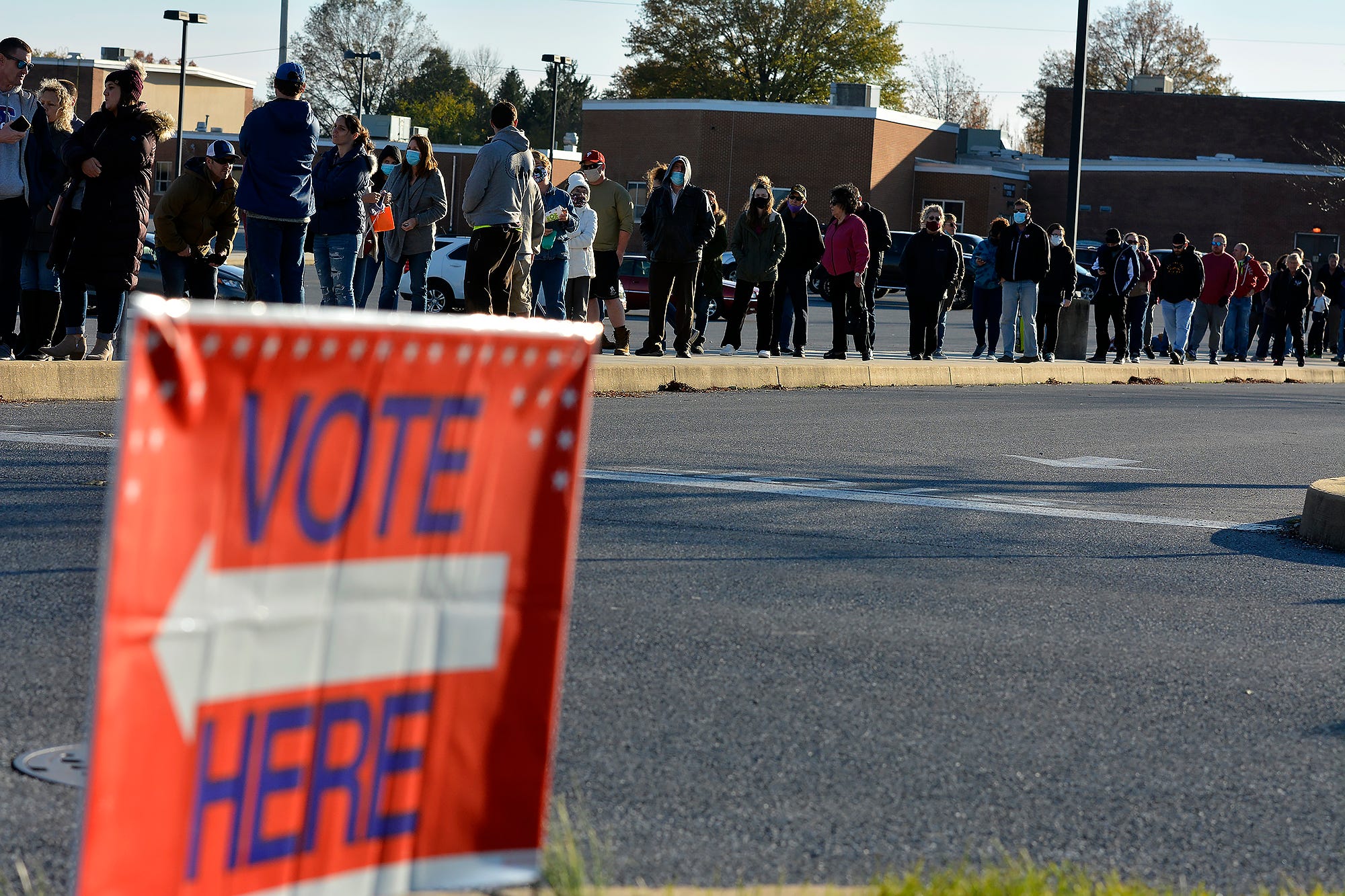 Hundreds wait in line to vote at Northeastern Middle School, Tuesday, November 3, 2020
John A. Pavoncello photo