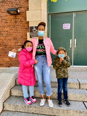 Kiana Keys, 40, a business manager working in finance who voted for Hillary Clinton in 2016, brought two of her three kids – Jordan, 8, and Dallas, 6 – to the polls with her. “Today is a very important day," she said. "We have the chance to make a monumental change in our country’s trajectory."