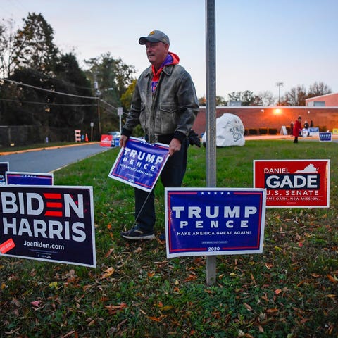 Trump supporter and volunteer Rob Gardenier places