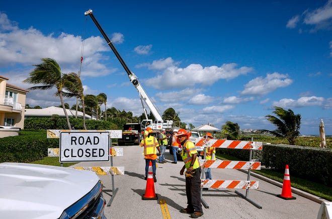 Construction closed the section of North Ocean Boulevard between Reef Road and Onondaga Avenue in November.