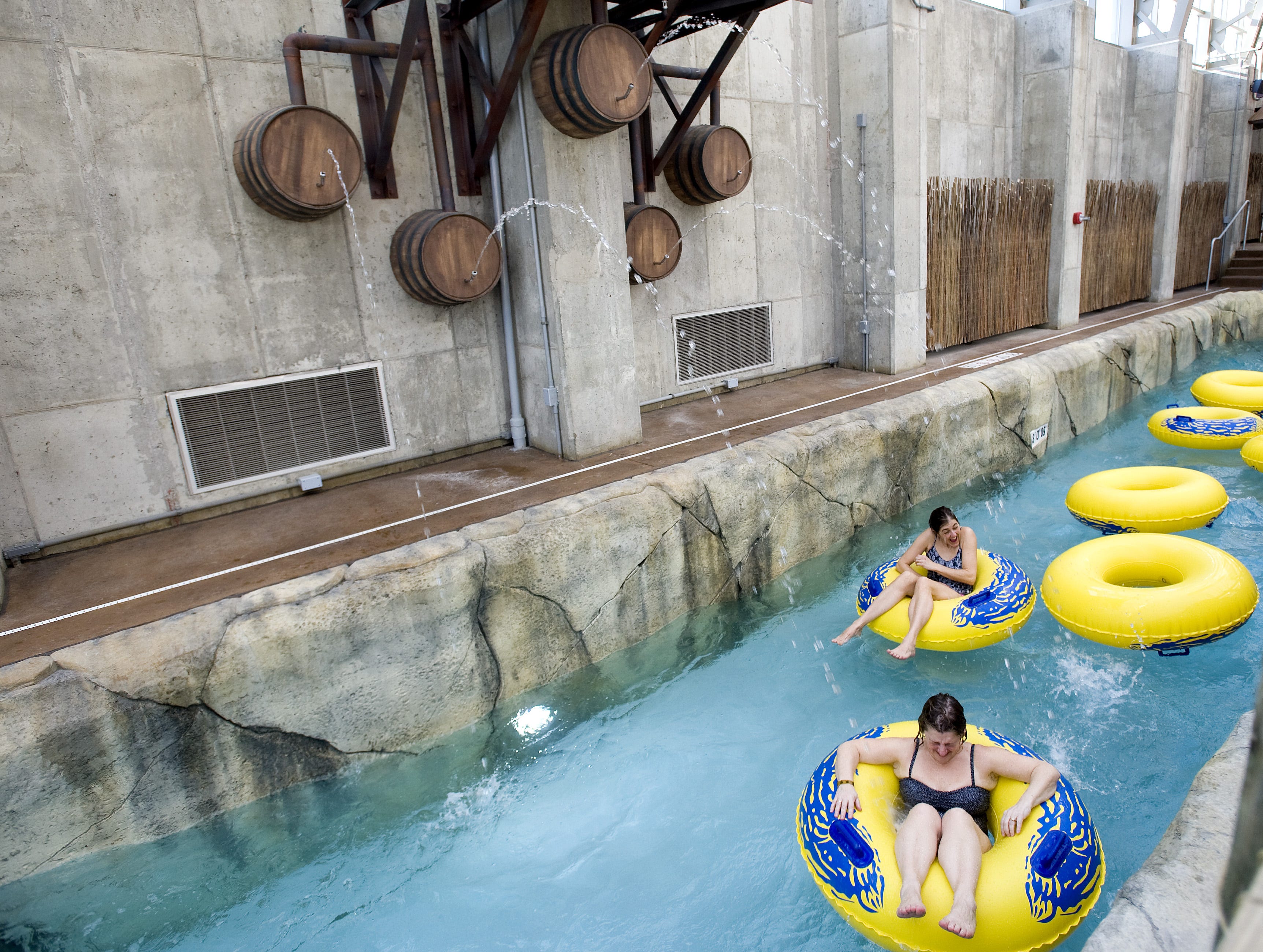 Patrons of the new Pump House Indoor Water Park at Jay Peak Resort float along the Activity River on Feb. 8, 2012.