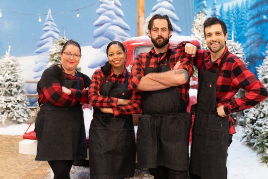 “Holiday Wars” team Hashtag Elfies, from left: Jodi Johnston, Charlise Johnson, Matt Moratto and Jonny Manganello. 
