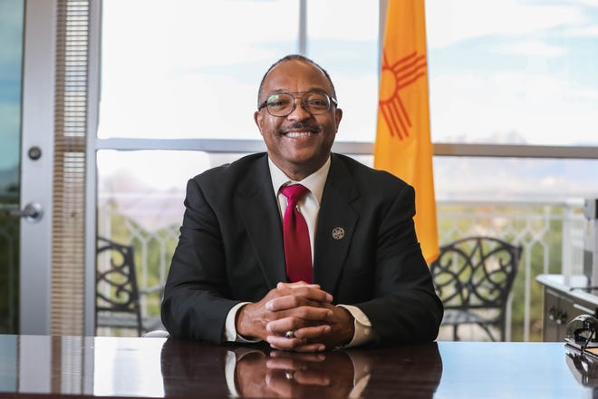 Gerald Byers, 62, is pictured in his new office in Las Cruces on Friday, Nov. 6, 2020, after Doña Ana County elected him as district attorney.