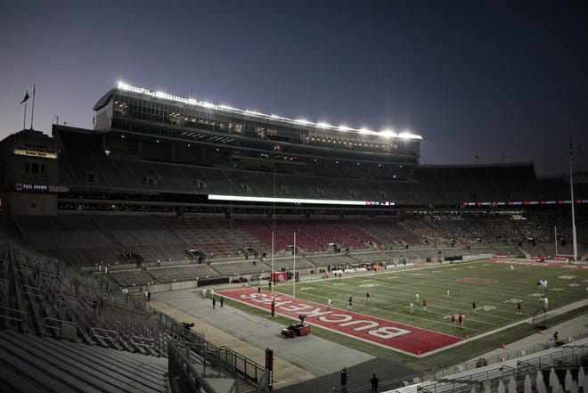 Spectators weren't permitted at Ohio State football games in 2020, and year-over-year ticket revenue plunged from $56.6 million to $25,614.