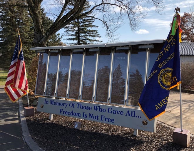 Pictured is the Veterans Memorial Wall at Bunkers Bar & Grill in Wausau. This will be the site of the outdoor Veterans Day ceremony which many Wausau/Marathon County-area Veterans organizations will be hosting on Nov. 11.