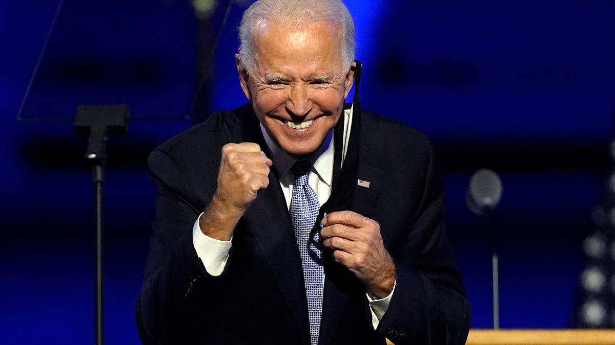 President-elect Joe Biden on Nov. 7, 2020, in Wilmington, Delaware.