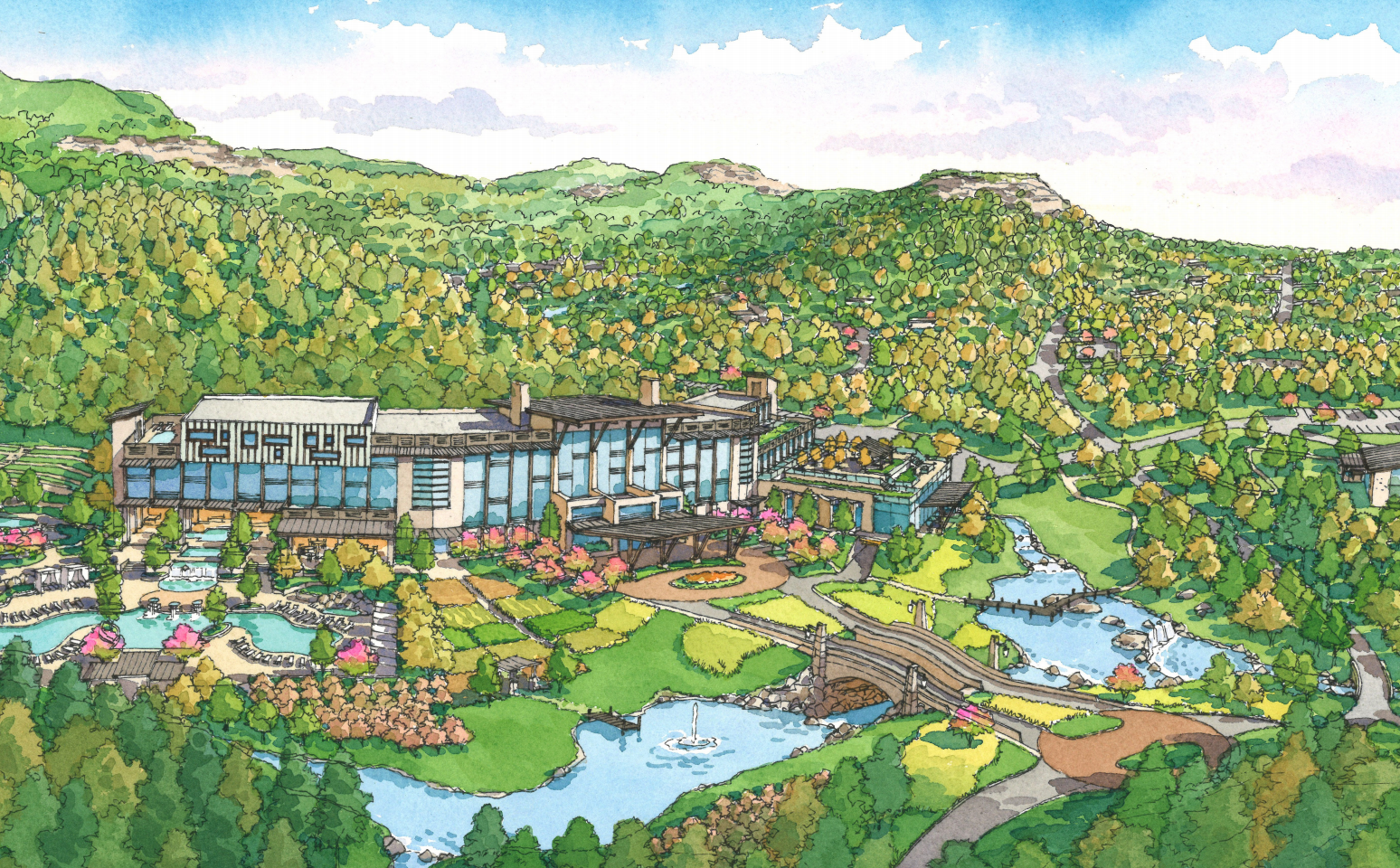 Drawing of "destination resort" proposed for 900-privately owned acres in the Red River Gorge