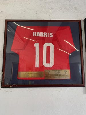 Art Harris Jr's jersey hangs in the halls of Passaic High School.  Harris Jr. and his father were killed in a Marshall football plane crash in 1970.