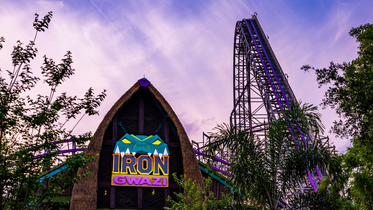 The entrance to Iron Gwazi, which opens in the spring.