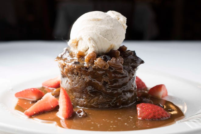 Bread pudding served at III Forks in Palm Beach Gardens.