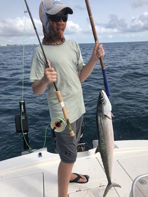 Palm Springs resident Charlie DeBay caught this 11-pound, 10-ounce king mackerel on a flyrod off Hutchinson Island on June 27.