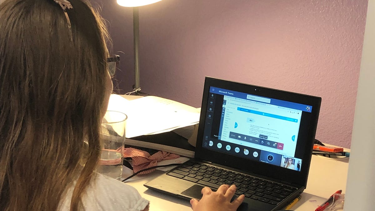 Amanda Loeffler, a parent in Pinellas County, Florida, opted to keep her kids in the school district's remote learning program this fall because of the coronavirus. But teachers are trying to educate the kids who have stayed home and those who are taking classes in person simultaneously, which has meant that students like her daughter, Rainey (pictured), are receiving very little instruction.