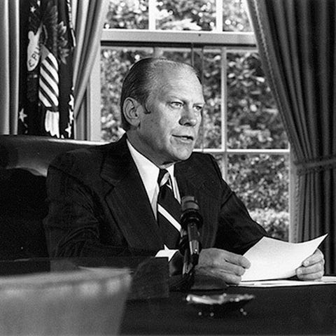 President Gerald Ford pardons Richard Nixon on Sep