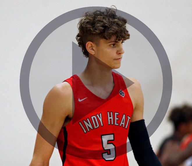 In this file photo Ohio State Buckeyes commit Kalen Etzler played for Indy Heat at the Gym Rats Basketball National Championship at SportOne in Fort Wayne, Indiana on July 27, 2019.