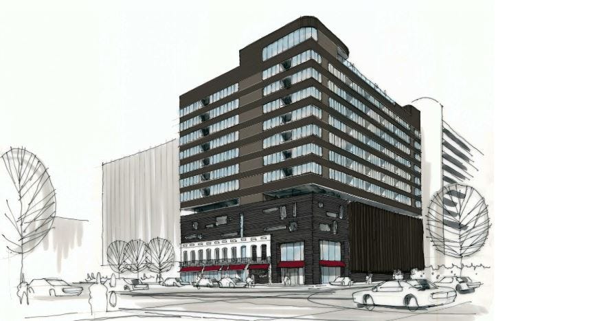 13story apartment building proposed on East Broad Street, Downtown