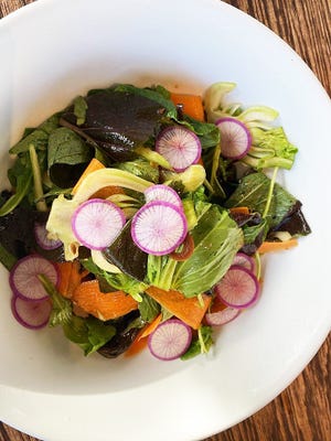 Meatless Mondays at Almond will feature a weekly changing array of such vegetarian dishes as baby bok choy salad with shaved vegetables and ginger-soy dressing. Photo courtesy Almond.