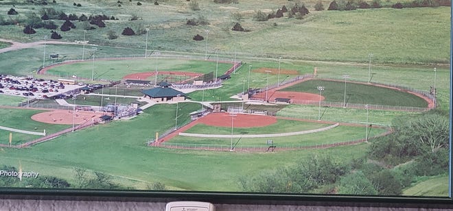 The four baseball/softball diamonds at Pratt’s Green Sports Complex are currently laid with grass, but a matching grant from KDWPT could help the city pay to have the diamonds turfed in the near future.