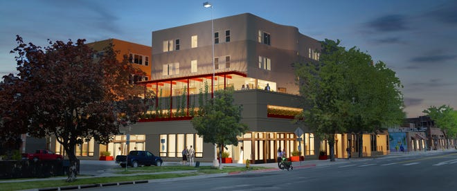 A rendering of 140 E. Oak St. in Fort Collins that will be home to a new affordable housing complex being developed by the Downtown Development Authority in partnership with Housing Catalyst. Construction is expected to begin next year.