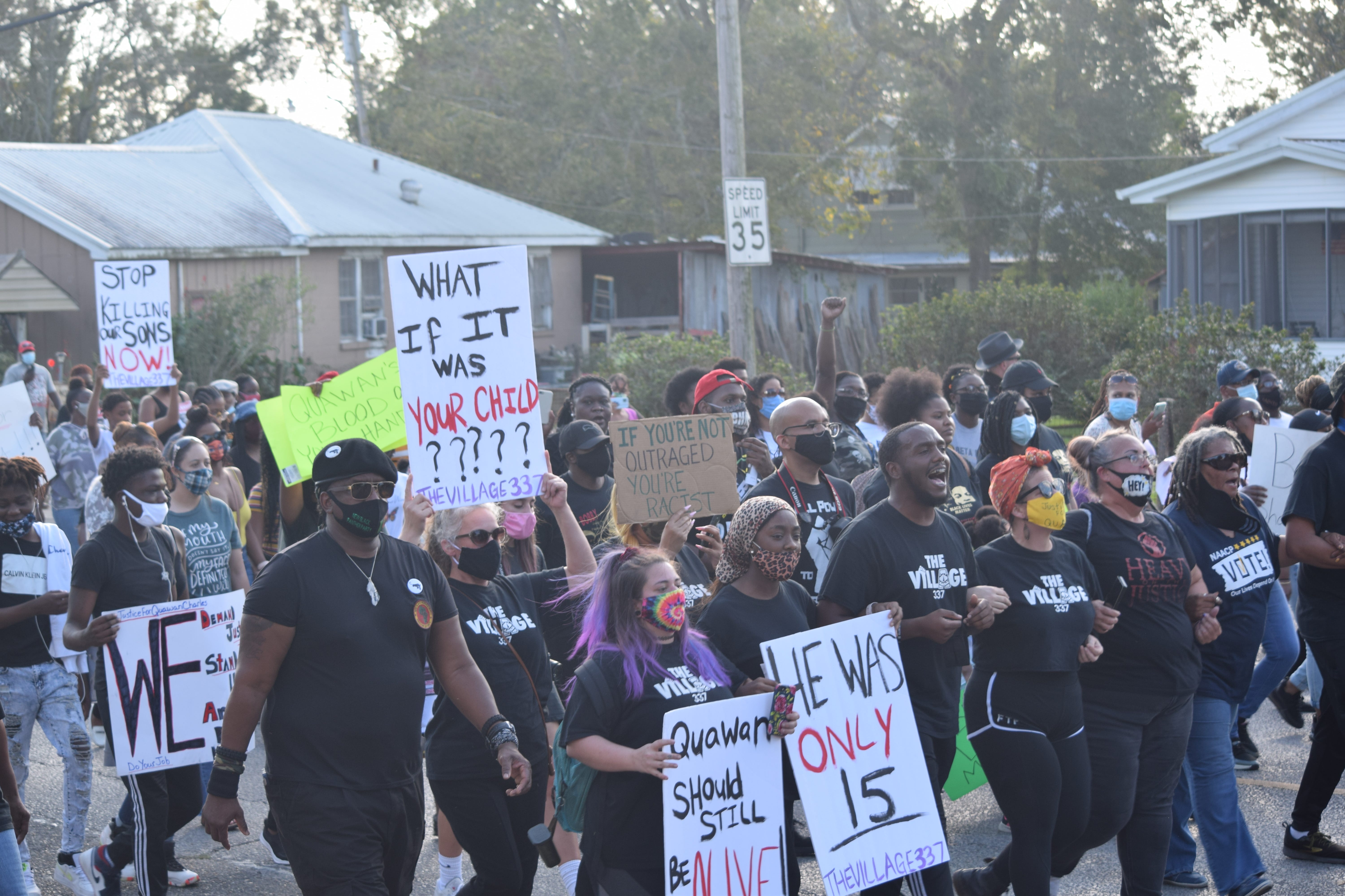 Family of Quawan 'Bobby' Charles marches as Louisiana teen's death