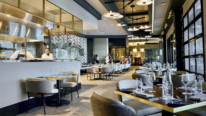A view of the dining room at the new Silver King Ocean Brasserie, the signature restaurant of the Luminary Hotel in downtown Fort Myers.